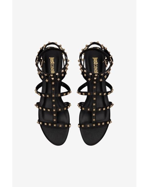 Roberto Cavalli Black Sandal With Stud