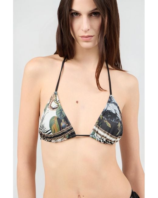 Roberto Cavalli White Jewellery Foulard Print Bikini