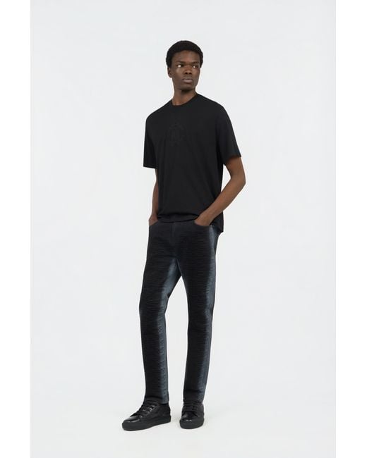 Roberto Cavalli Black T-Shirt With Embroidered Logo for men