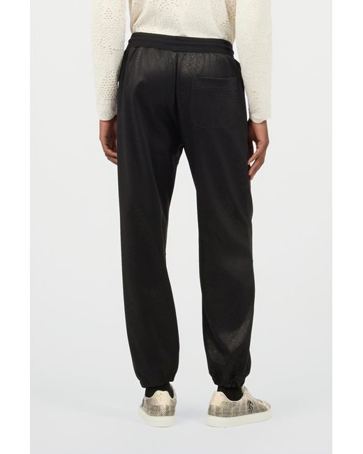 Roberto Cavalli Black Sports Pants With Python Print for men