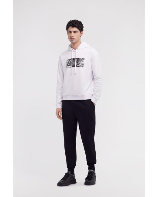 Roberto Cavalli White Sweatshirt With Flag for men