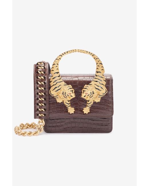 Roberto Cavalli Brown Medium Roar Bag