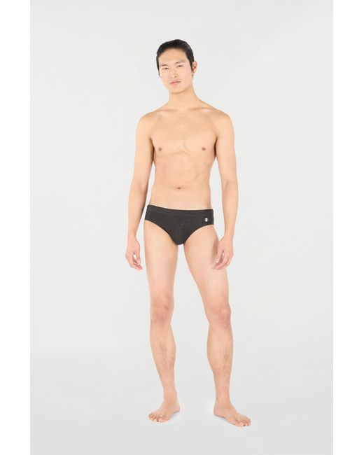 Roberto Cavalli Black Printed Swim Briefs for men