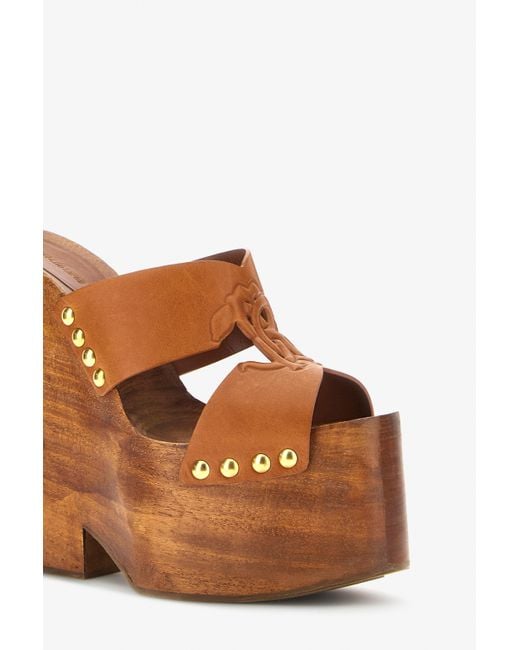 Sandali Con Monogram Rc di Roberto Cavalli in Brown