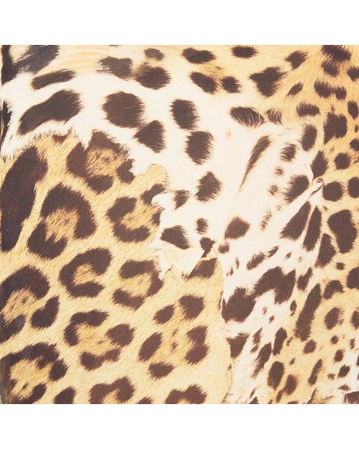 Roberto Cavalli Natural Shirt With Jaguar Skin Print