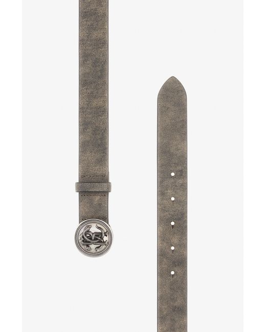 Roberto Cavalli White Logo Belt With Rc Monogram Buckle for men