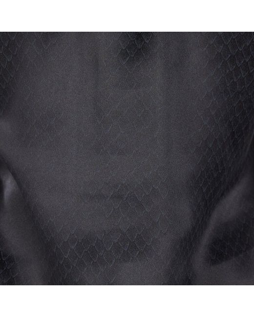 Roberto Cavalli Black Snake-Effect Silk Shirt