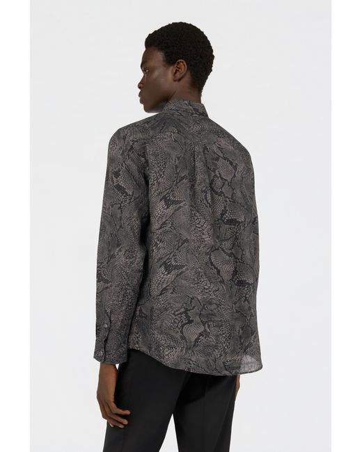 Roberto Cavalli Black Python Print Shirt for men