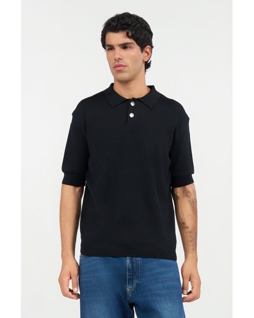 Roberto Cavalli Black Cotton Polo for men