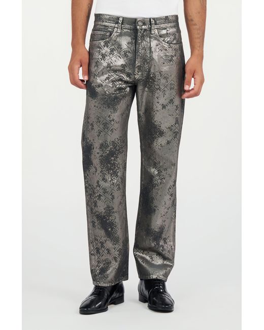 Roberto Cavalli Gray Monogram Trousers for men