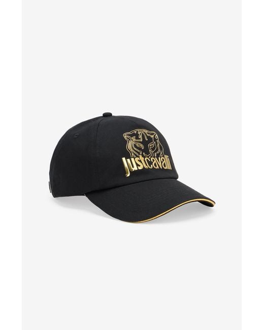 Roberto Cavalli Black Cotton Hat for men
