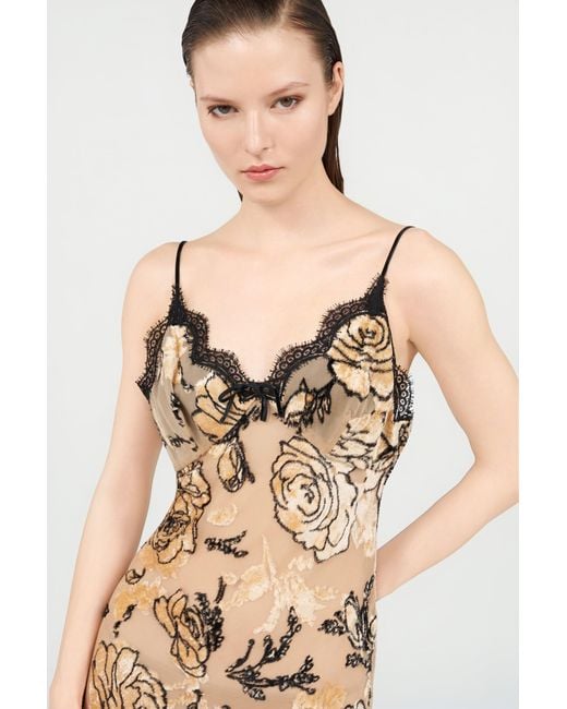 Roberto Cavalli White Floral Devoré Silk Dress Mini