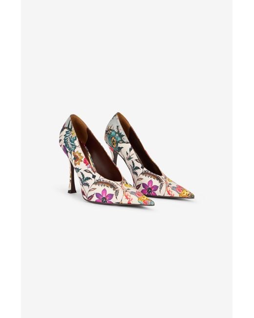Roberto Cavalli Multicolor Florentine Flower Print Pump
