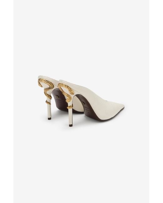 Roberto Cavalli White Serpentine Sabots
