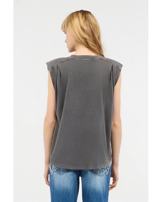 Roberto Cavalli Gray Cotton Top With Front Logo