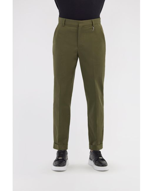 Roberto Cavalli Green Tailored Slim Pants With Fang for men