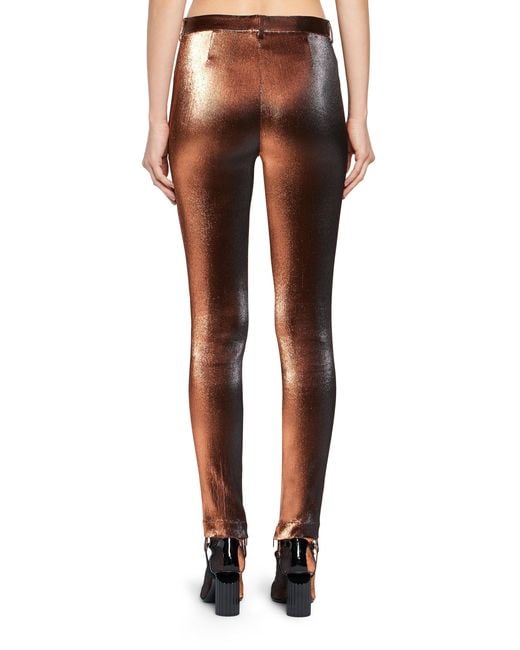 Roberto Cavalli Red Metallic Stretch Lurex Solid Trousers