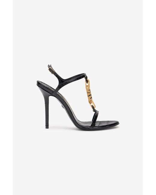 Roberto Cavalli Multicolor Leather Sandal With Jewel Detail