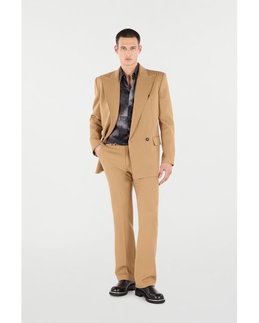 Roberto Cavalli Natural Striped Double-Breasted Jacket for men