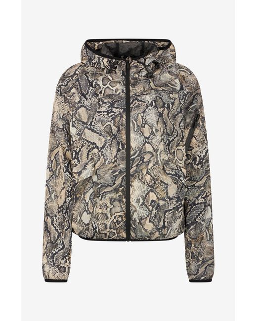 Roberto Cavalli Multicolor Hooded Jacket With Python Print