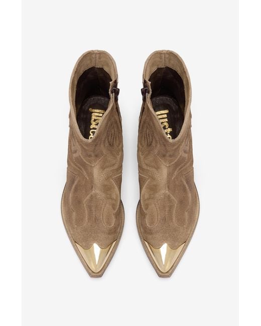 Roberto Cavalli Natural Leather Texan Boots