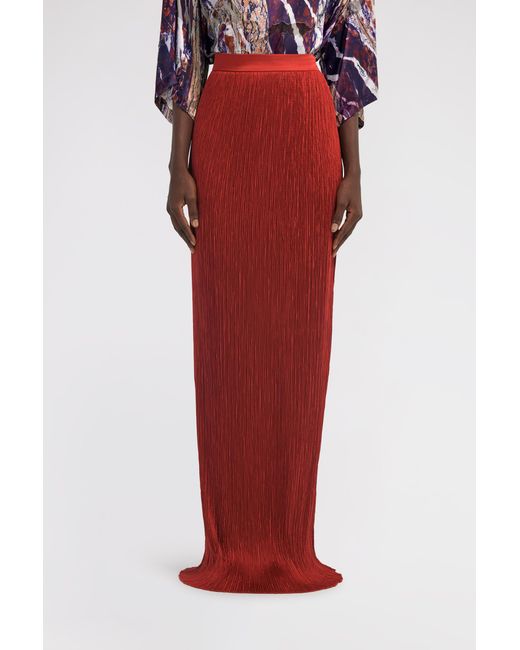 Roberto Cavalli Red Long Tight Skirt