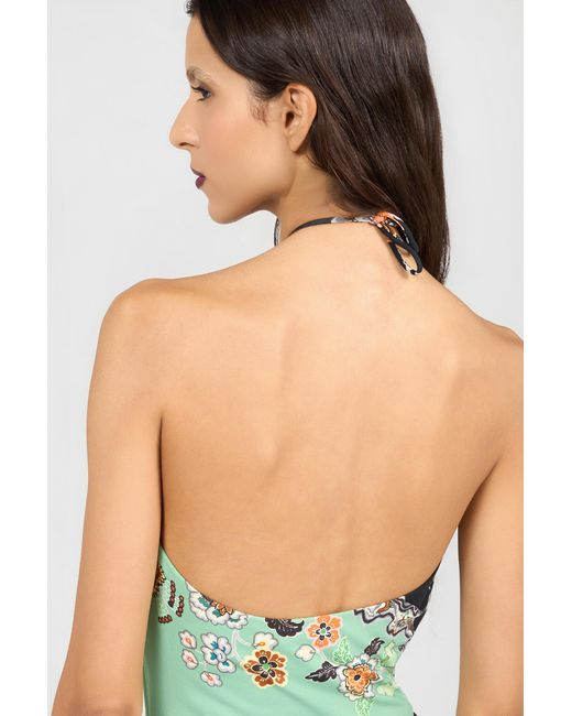 Roberto Cavalli Blue Kimono Print Top