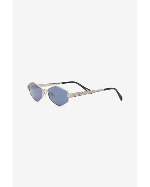Roberto Cavalli Blue Geometrical Metal Frame