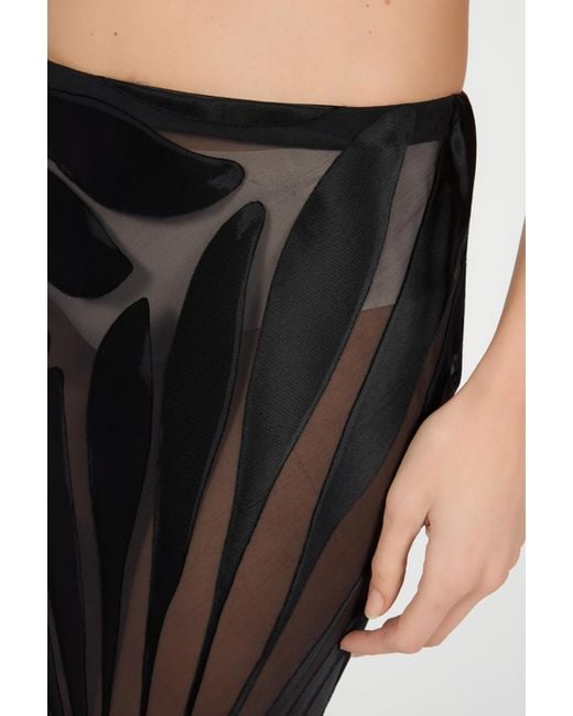 Roberto Cavalli Black Skirt With Ray Devoré Print