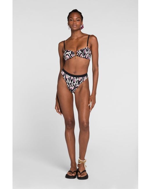 Roberto Cavalli White Jaguar-Print Bikini Bottoms