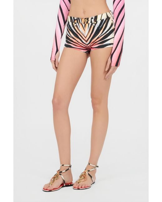 Roberto Cavalli Multicolor Ray Of Paradise Print Shorts