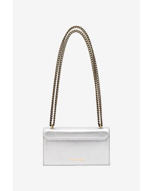 Roberto Cavalli White Bag With Mirror Snake Monogram
