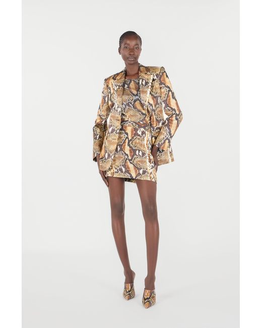 Roberto Cavalli Metallic Python Print Mini Skirt