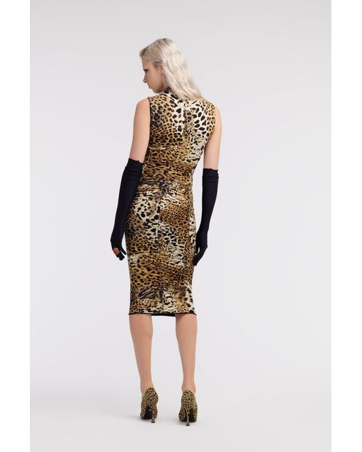 Roberto Cavalli White Jaguar Skin Print Dress