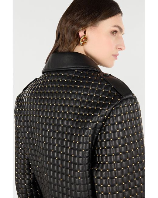 Roberto Cavalli Black Cropped Jacket With 3D-Effect Quilting