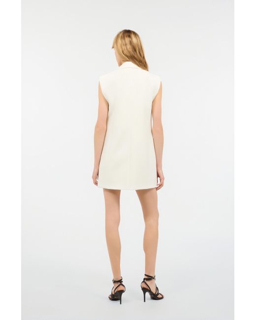 Roberto Cavalli White Single-Breasted Blazer Dress