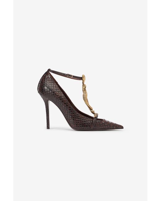 Roberto Cavalli Multicolor Scale-Pattern Pumps With Snake Motif