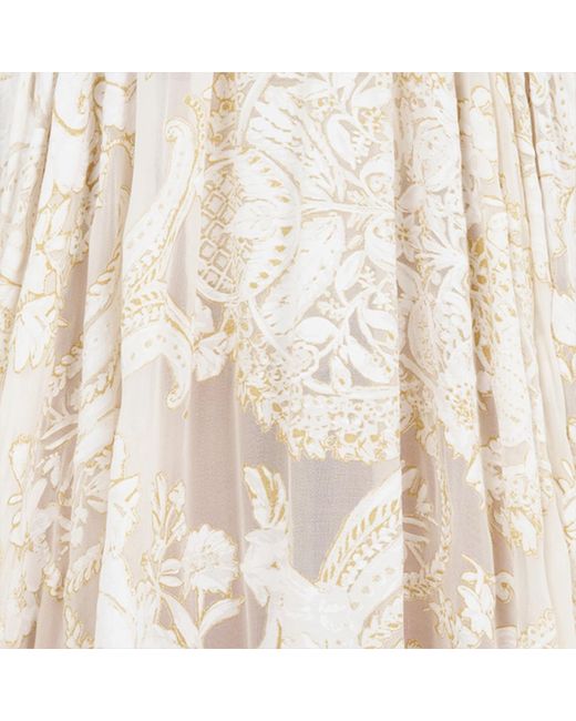 Roberto Cavalli White Long Dress With Ornamental Motif