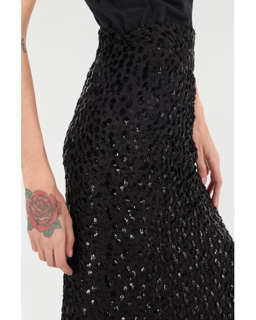 Roberto Cavalli Black Skirt With Beaded Hem