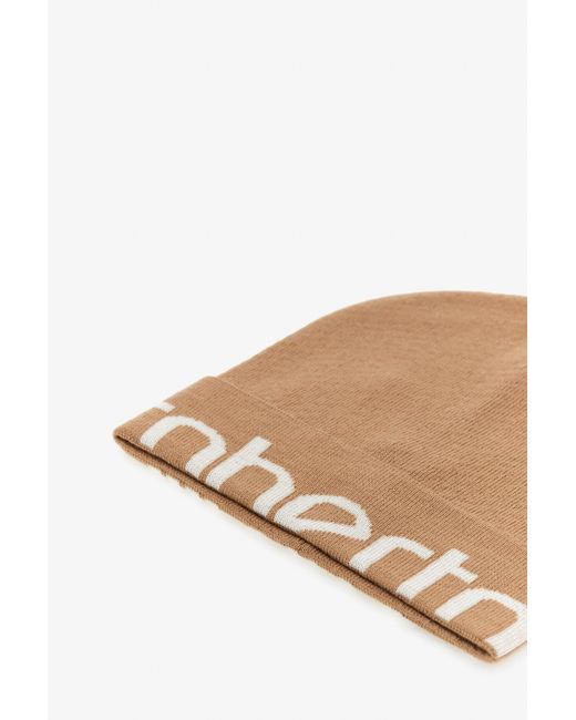 Roberto Cavalli Natural Wool Blend Beanie With Logo