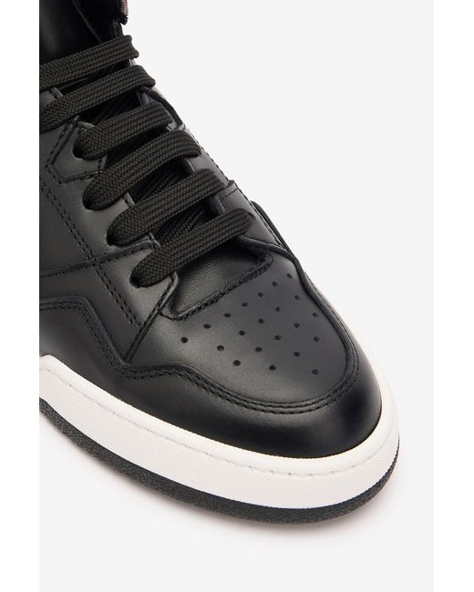 Roberto Cavalli Black High-Top Sneakers With Laminated Insert