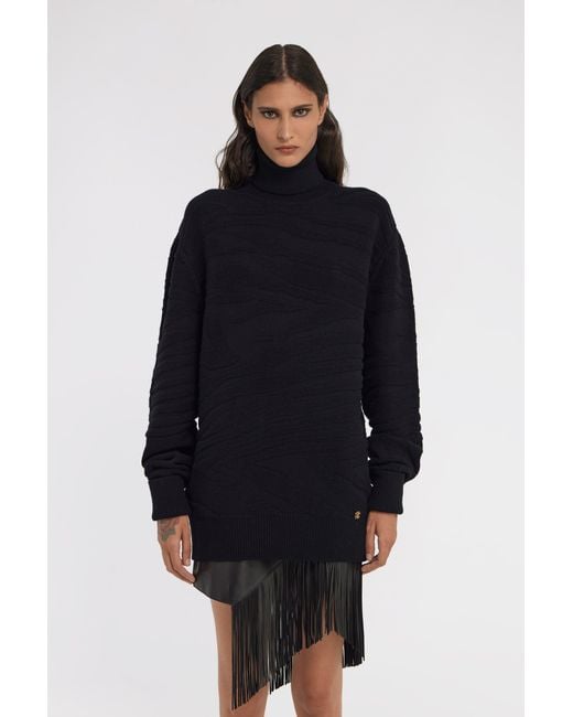 Roberto Cavalli Black Turtleneck Sweater