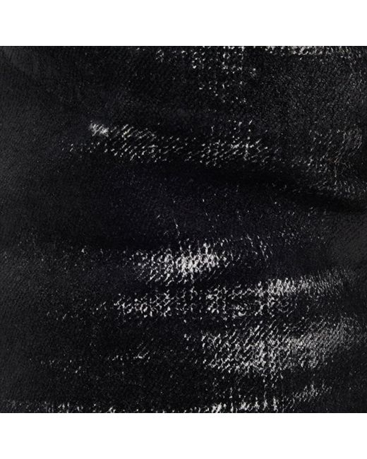 Roberto Cavalli Black Distressed-Effect Python Skin Jeans