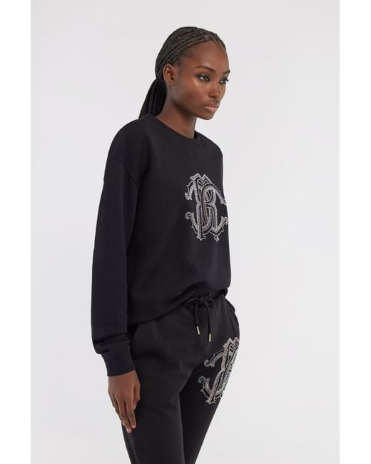 Roberto Cavalli Blue Sweatshirt With Monogram Rc