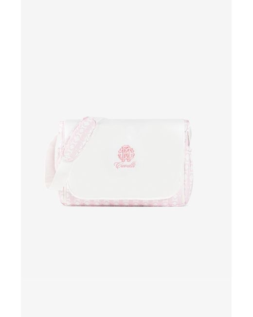 Roberto Cavalli White Rc Monogram-Embroidered Changing Bag