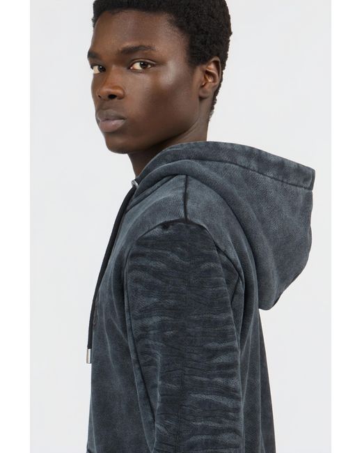 Roberto Cavalli Black Washed Hoodie With Monogram Rc for men