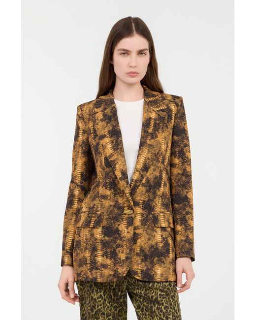 Roberto Cavalli Brown Python Print Jacket