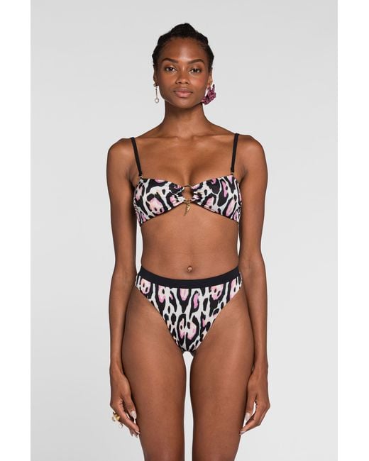 Roberto Cavalli White Jaguar-Print Bikini Bottoms