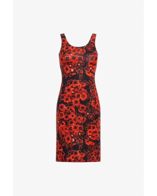 Dress With Rc Print Roberto Cavalli de color Red