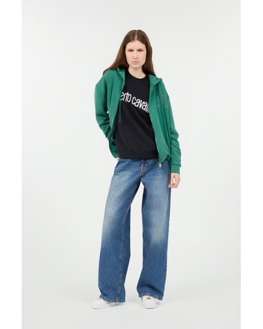 Sweatshirt Vert À Capuche Avec Logo Monogram Rc Roberto Cavalli en coloris Green